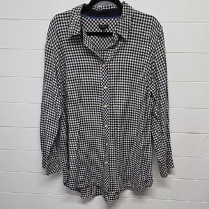 Talbots Button Down Bliuse Womens Size 2X White Black
